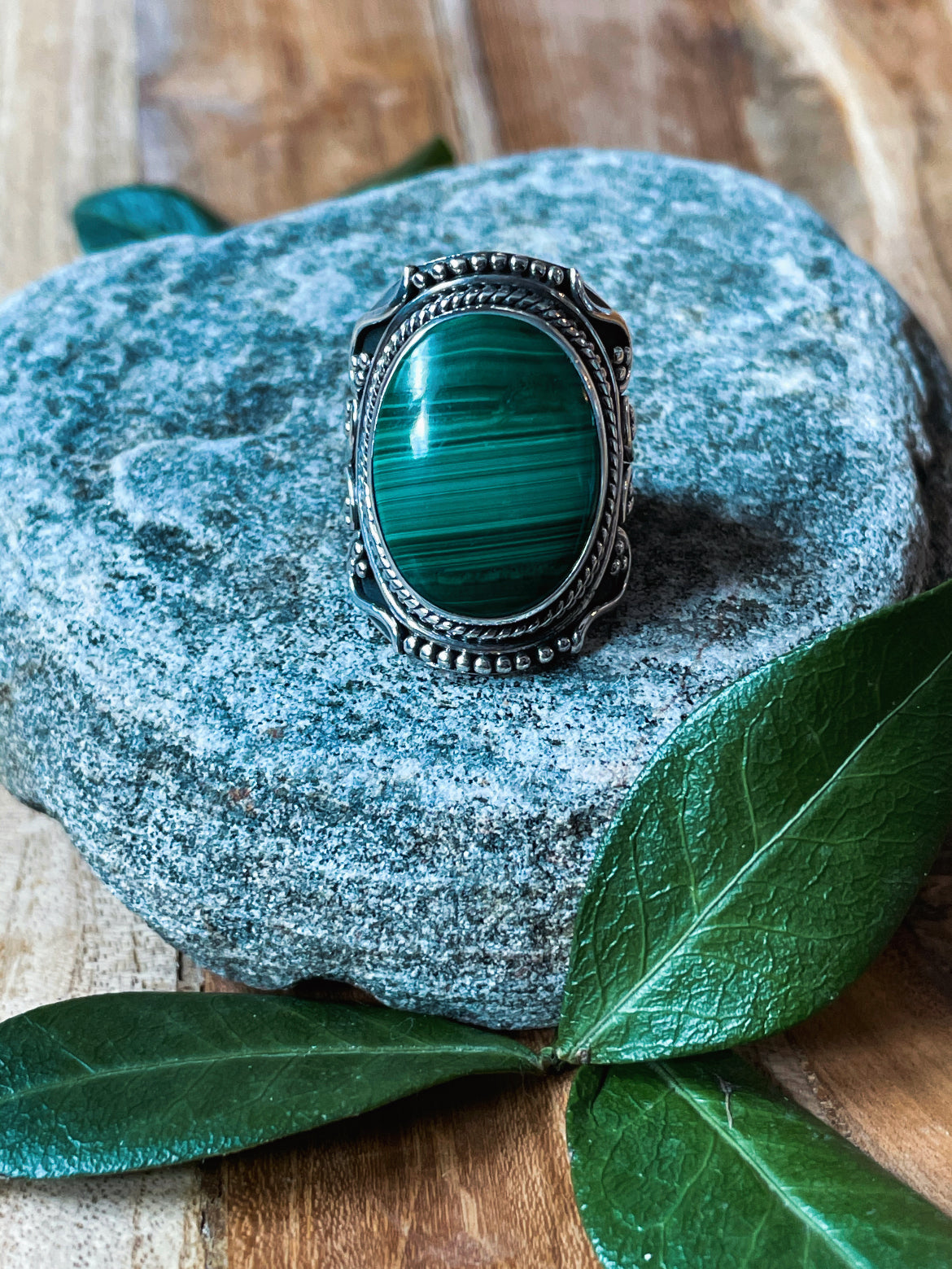 Empath Warrior Malachite Ring (size 7)