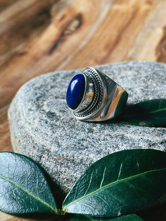 Solid Blue Lapis Ring