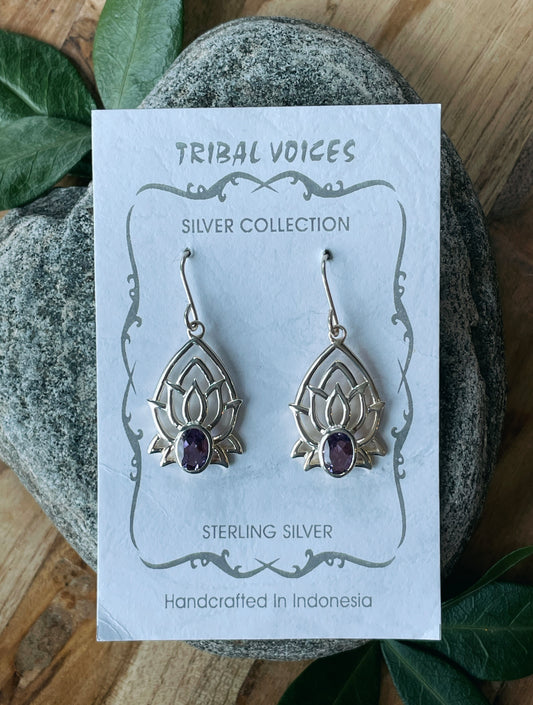 Amethyst Dangles - Lotus