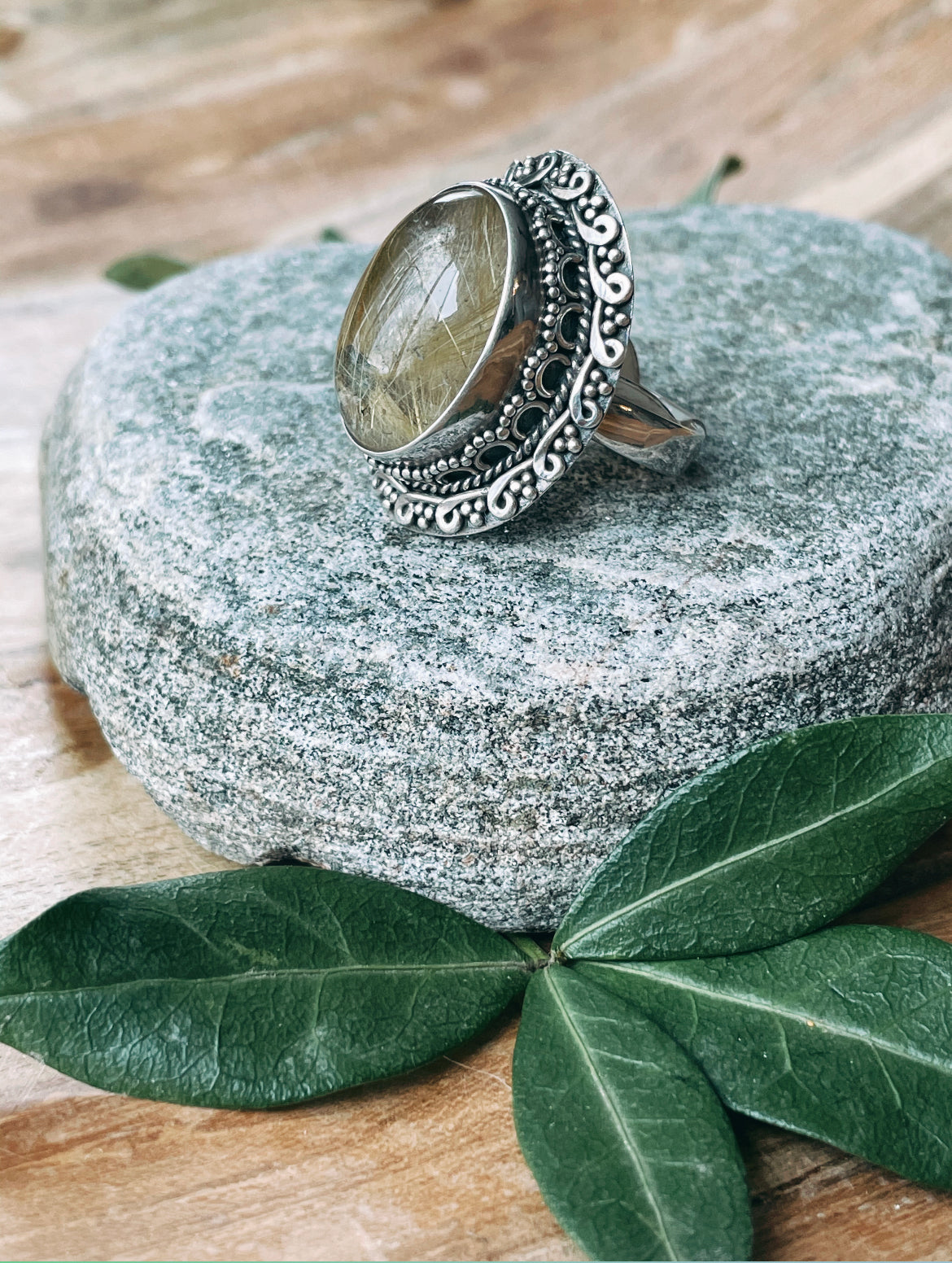 Angel Hair Rutilated Quartz Ring