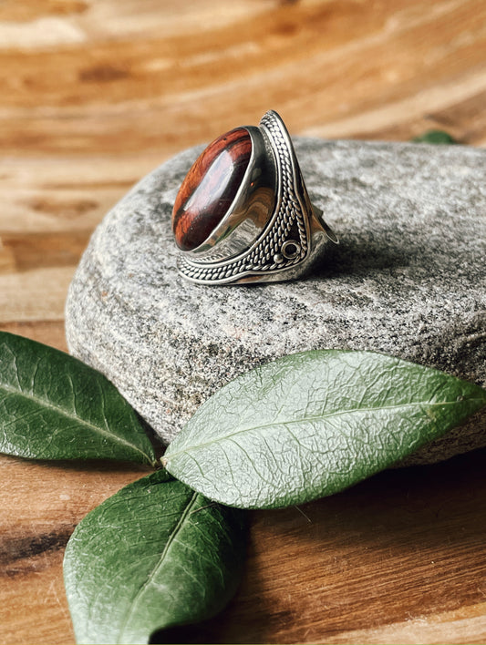 Red Tiger's Eye Ring (size 7)