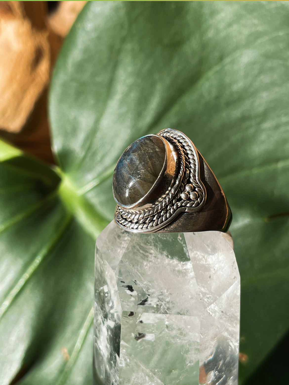 Serene Labradorite Ring (size 8.5)