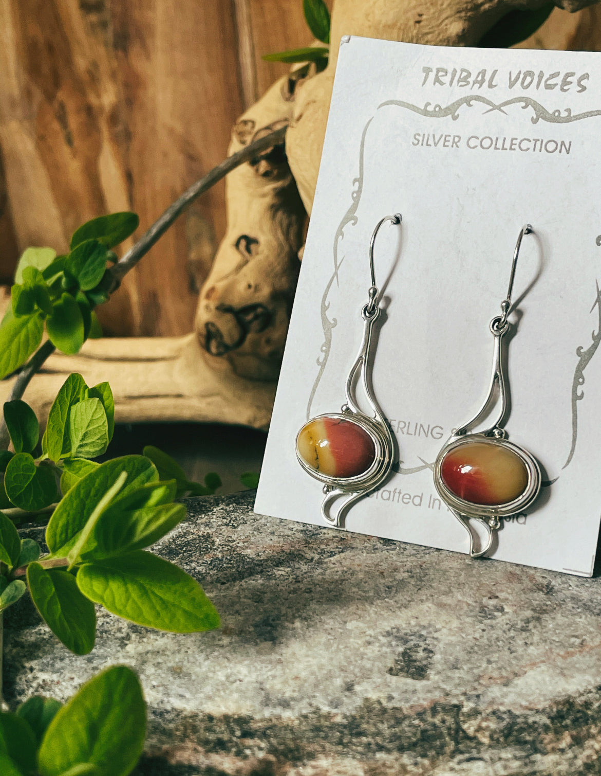 Mauve & Mustard Mookaite Dangle Earrings