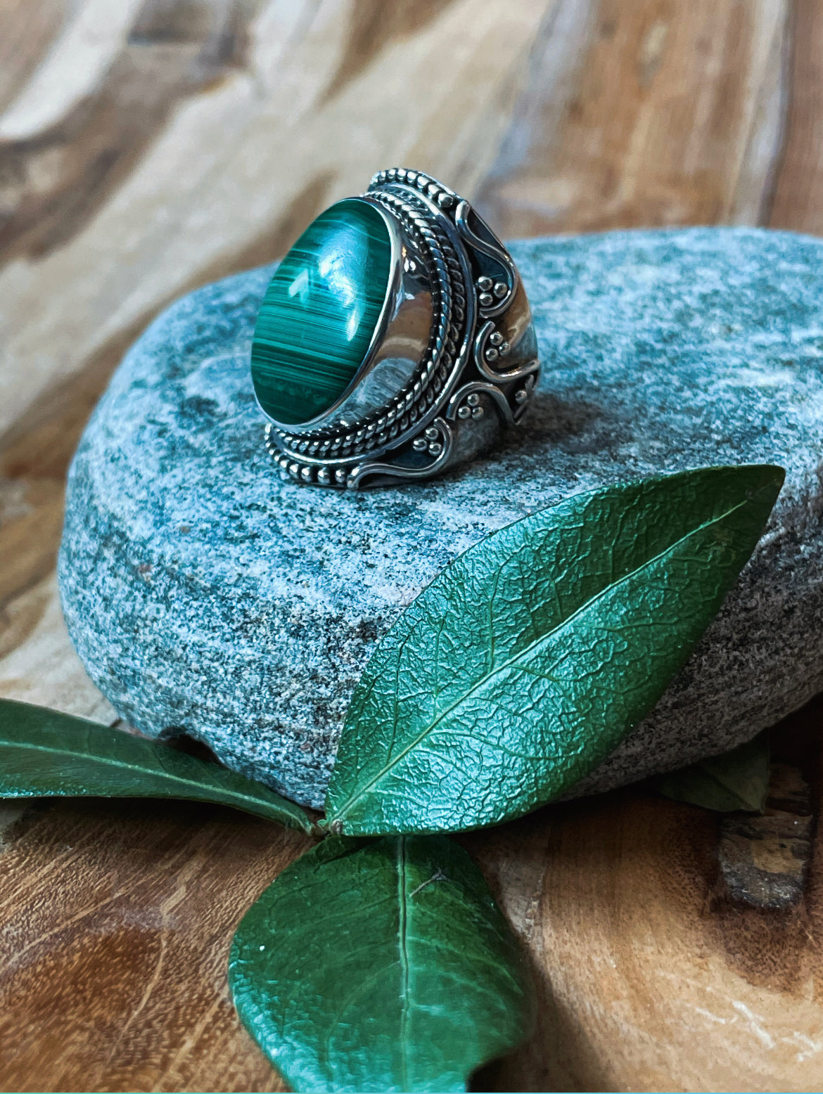 Empath Warrior Malachite Ring (size 7)